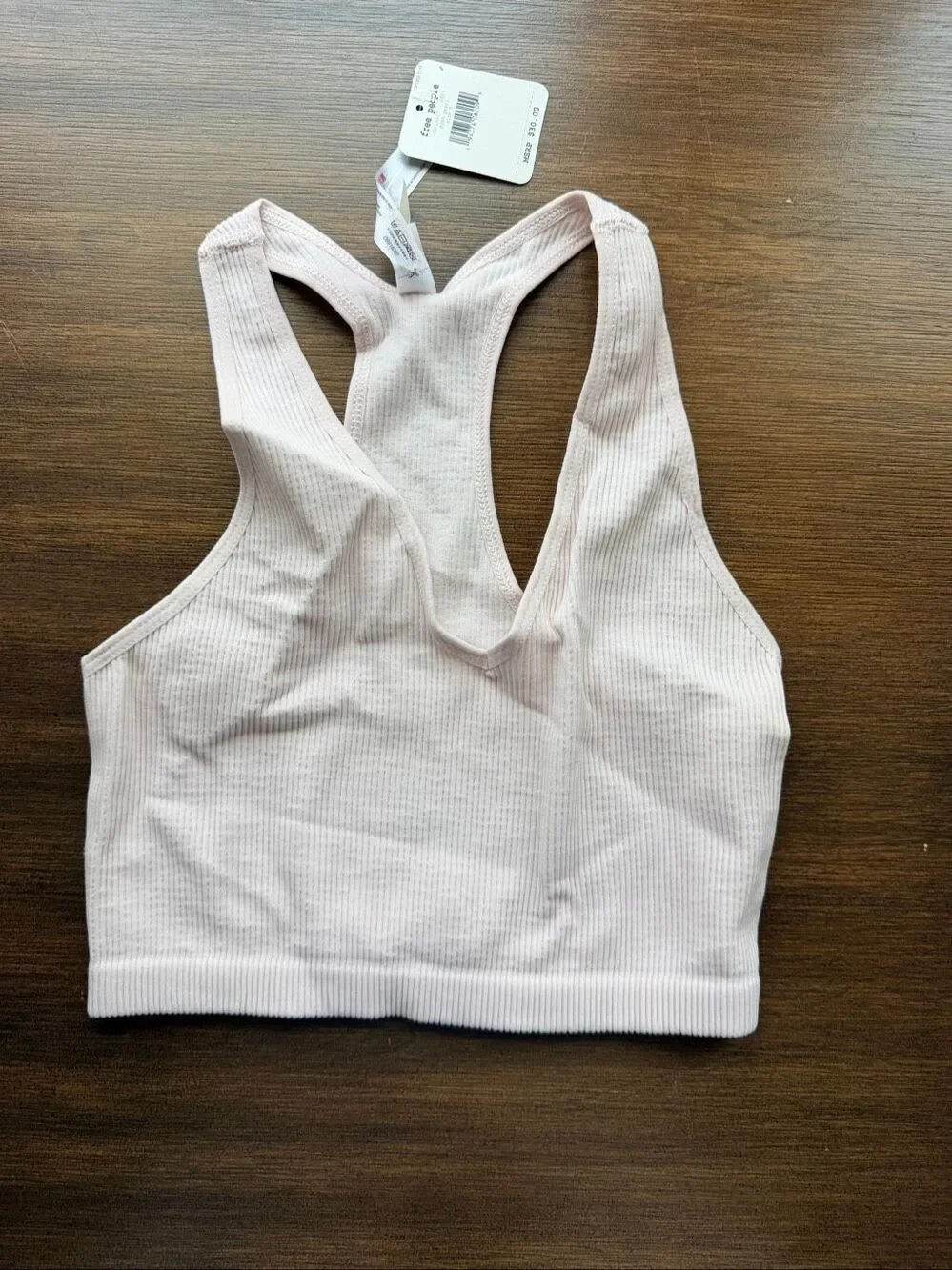 Brand New Free People Movement Womens Size Small Cropped Top Tank Top Pink Pearl
